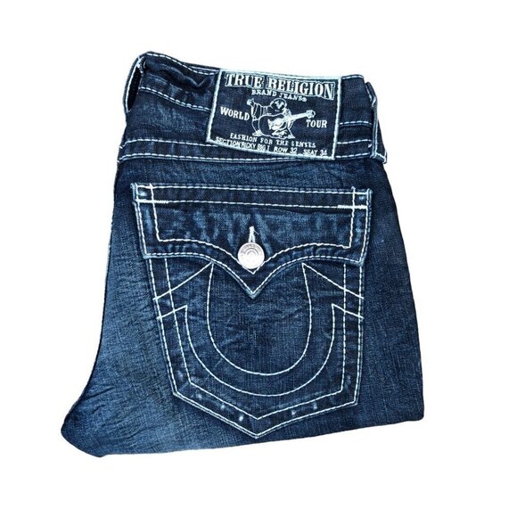 Vintage True Religion Jeans Size 32 RICKY BIG T Blue - Picture 3 of 5
